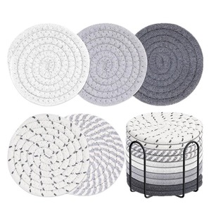 Cotton Woven <b>Round</b> Placemat Heat Insulation Anti Slip <b>Table</b> Mat For Kitchen <b>Dining</b> - Product Image 5
