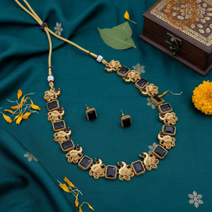 Ensemble de collier en pierre de Pota plaqué or, bijoux fins 10581094BL - Product Image 3