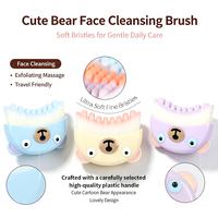 Brosse nettoyante visage professionnelle en gros pour usine OEM/ODM, design ours de dessin animé mignon, végane, douce, pour le nettoyage lymphatique et le contour du visage