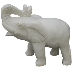 Natural stone carving white marble onyx carved elephant statues for sale