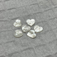 Perle de nacre naturelle blanche en forme de cœur, double face plate, qualité B, 15*13.7*1MM, accessoires d'incrustation pour la fabrication de bijoux