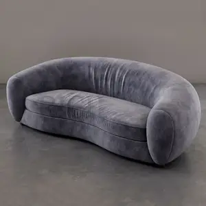 Nordische zeitgenössische breite Sitz Sofa Samt Couch Stoff Polster Sofa Wohnzimmer Möbel gepolsterte Sofas Couch