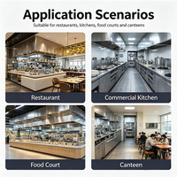 Campana Extractora Comercial de Alta Succión de Acero Inoxidable con Control Táctil Digital para Humo de Cocina en Restaurantes