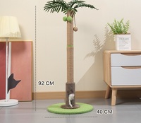Griffoir pour chat en forme de cocotier, en bois de sisal naturel, avec grande balle interactive, pour chats d'intérieur, écologique, facile à assembler, vêtements pour animaux de compagnie