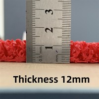 Premium 12mm Hohlflor-PVC-Teppiche ohne Rückenbeschichtung, Festliches Rot, Transparenter Rutschfester Teppich für Haushalt, Eingang und Foyer