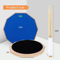 N.S OEM Custom Portable 12-Inch Silica Gel Practice Drum Pad (Black Orange-Red) Customizable Logo Band