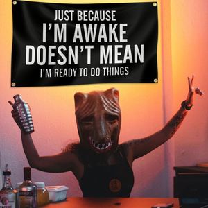 Solo por estar despierto no significa que esté listo para hacer cosas, tapiz decorativo de 3x5 pies para habitación, dormitorio universitario, sala de estar - Product Image 2