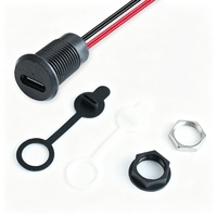 Conector de Alimentación Tipo C con Luz Indicadora, Salida de 2 Pines, Enchufe Hembra Impermeable para Banco de Energía Compartido, Interfaz USB