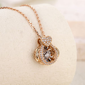 Pendentif en or massif 18 carats avec diamant naturel certifié GIA de haute qualité Design vintage en forme de coeur Pendentifs fins quotidiens pour femmes Charms - Product Image 5