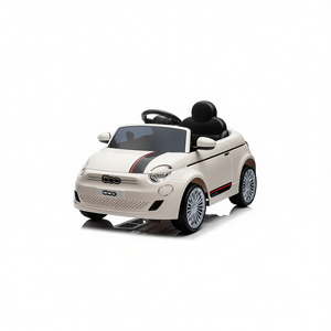 Coche eléctrico Fiat 500 blanco de 12V para niños con control remoto y luces para niños de 3 a 6 años - Product Image 1