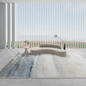 พรมปูพื้นลายเรขาคณิตหรูหรา รูปทรงสี่เหลี่ยมผืนผ้า กันลื่น ทำจากเส้นใยโพลีเอสเตอร์ สีขาว สีขาวนม สีเหลือง สีเทาอ่อน เหมาะสำหรับห้องนั่งเล่น ห้องนอน และทางเข้าบ้าน - Product Image 2