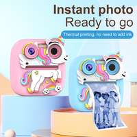 Appareil photo pour enfants Licorne avec écran HD 2,4'', lumière d'appoint intégrée, filtre, jeux, lecteur MP3, imprimante photo – Cadeau d'anniversaire et de Noël