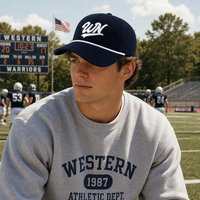 Casquette de baseball rétro WEINI personnalisée avec logo, bleu marine, 5 panneaux, avec corde blanche, pour hommes et femmes, vente en gros