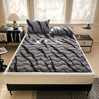 Couvre-lit matelassé en velours Shu épaissi et doux, avec rembourrage supplémentaire en polyfibre, pour toutes les saisons