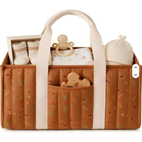 Panier de rangement matelassé en polyester imperméable pour couches, sac fourre-tout personnalisé, panier de rangement pour chambre de bébé, organisateur multi-poches pour équipement de bébé
