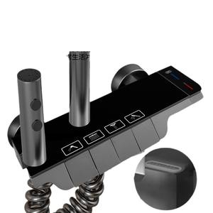 Ensemble de douche rectangulaire chromé thermostatique avec jet de pluie, étanche, à positionnement encastré YP-KDa-4500 - Product Image 1