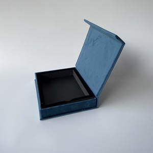 Crystal Soft Velvet Jewelry <b>Box</b> Square Embossed Logo Magnetic Foam Inner Gift Packaging Shenzhen China - Product Image 3