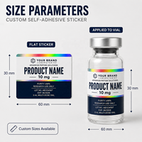 Étiquettes autocollantes personnalisées pour flacons pharmaceutiques, résistantes à la chaleur, écologiques, 3 ml, 5 ml, 10 ml, en acrylique, imperméables, avec hologramme pour laboratoires pharmaceutiques