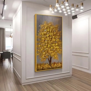 Peint à la main 100% <span class=keywords><strong>peinture</strong></span> à l'huile sur toile arbre abstrait <span class=keywords><strong>acrylique</strong></span> or photo décoration de la maison <span class=keywords><strong>couteau</strong></span> photo peintures à la main - Product Image 3