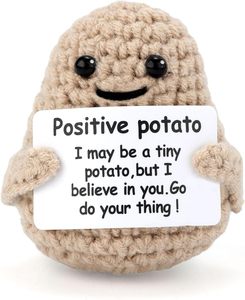 Animales de Ganchillo Positivos, Regalos de Animales de Ganchillo de Apoyo Emocional con Tarjeta de Mensajes Positivos, Decoración de Escritorio - Product Image 1