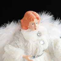 Figurine d'ange dorée pour le sommet de l'arbre de Noël, décoration d'arbre de Noël, ange pour le sommet de l'arbre de Noël