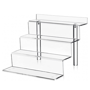 4 Tier trong suốt nhiều lớp Pop con số Acrylic Riser bước hiển thị đứng trang sức Nước Hoa Lưu trữ Acrylic hiển thị đứng - Product Image 1