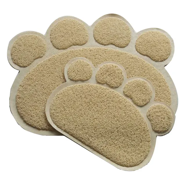 Animal Paw Shaped PVC Cat Litter Mat , Pawkin Cat Sand Mat