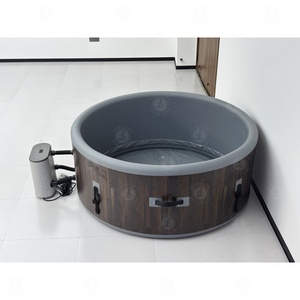 Baignoire Spa Gonflable de Luxe Effet Bois avec Massage à Bulles, Installation Facile, Baignoire Gonflable pour Relaxation en Extérieur - Product Image 4