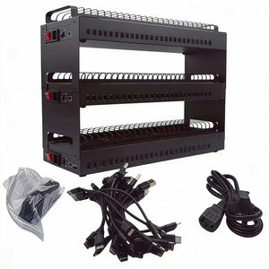 JYWD แท่นชาร์จ 3 ชั้น 60 พอร์ต USB ชาร์จเร็วสำหรับโทรศัพท์ทุกรุ่น อุปกรณ์เสริมแหล่งจ่ายไฟ สีดำ/ขาว - Product Image 1