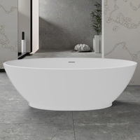 Baignoire Moderne Autoportante en Acrylique Design Rectangle Blanc Fonction Trempage Egouttoir Certifié CE/CUPC Garantie de 3 ans pour