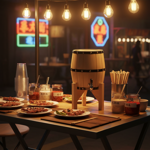 Barril de Cerveza Cilíndrico de Madera a Precio de Fábrica, Reciclable, con Logotipo Personalizado, para Venta y Almacenamiento - Product Image 1