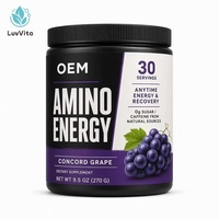 LuvVita OEM Marque Privée Créatine Monohydrate en Poudre Supplément en Vrac Végétalien 300g 500g Vente en Gros Pré-Entraînement Poudre de Créatine