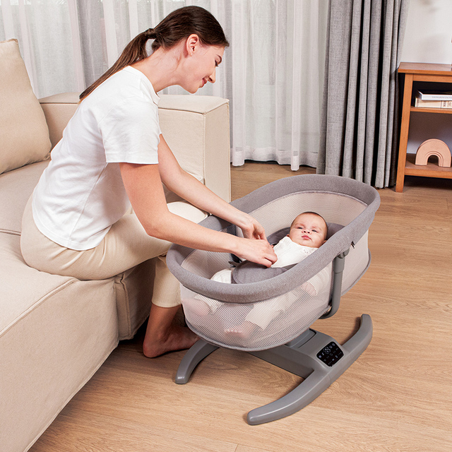 Newborn Must Haves Multi-Functional Electric Rocking Baby Swing Bassinet with App Control Adjustable Features & 20kg Capacity