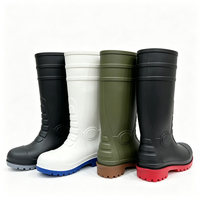 Bottes de pluie avec embout en acier, semelle intermédiaire en acier et doublure en PVC pour travaux industriels, chimiques, de construction, pétroliers, agricoles, de stockage frigorifique et de transformation alimentaire