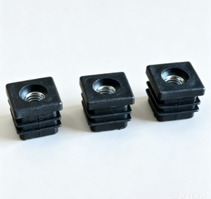 Insert fileté carré noir M6 M8, bouchon de tuyau en plastique avec filetage interne métallique pour l'installation de tubes et de cadres de meubles - Product Image 3