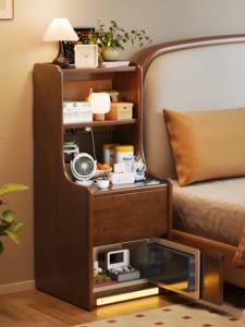 <span class=keywords><strong>Table</strong></span> <span class=keywords><strong>de</strong></span> chevet en bois massif, sécurité <span class=keywords><strong>intégrée</strong></span>, nouvelle armoire <span class=keywords><strong>de</strong></span> rangement multifonctionnelle pour chambre à coucher, bibliothèque, 1 tiroir - Product Image 2