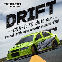 Voiture de drift RC Turbo Racing C66 à l'échelle 1:76 avec gyroscope, télécommande RTR 2,4 GHz, jouets électriques proportionnels pour enfants et amateurs