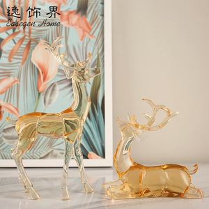 Figurines de cerfs en acrylique Casegen Home, design géométrique, décoration d'intérieur - Product Image 1
