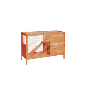 Ludong - Clapier pour lapins en bois massif 40,6x17,3x27,4 pouces, marron, mobilier d'intérieur pour animaux de compagnie - Product Image 1