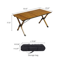 Table de camping pliante portable en aluminium INature moderne avec 4 sièges