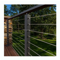 YL METAL Garde-corps extérieur en câble, monté sur le dessus ou latéralement, en acier inoxydable, pour terrasses et escaliers, norme américaine