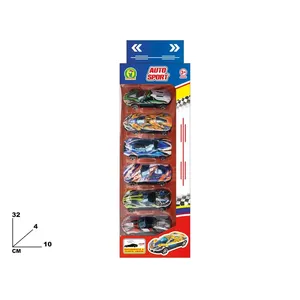 Ensemble de voitures de sport en métal moulé sous pression, 6 pièces, 32x10x4cm, jouet de course à rétrofriction pour enfants de 3 ans et plus - Product Image 1