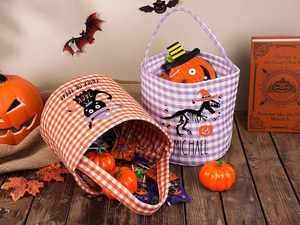 Bolsa de Regalo Personalizada para el Día de los Muertos, con Nombre Personalizado, Parche de Fantasma, Cubo para Dulces para Niños, Regalo de Halloween - Product Image 6