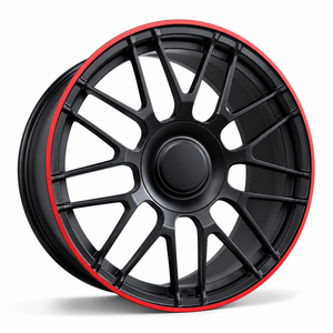 ล้อแม็กซ์อะลูมิเนียมฟอร์จสีดำขอบแดง 5x112 สำหรับรถเมอร์เซเดส - Product Image 4