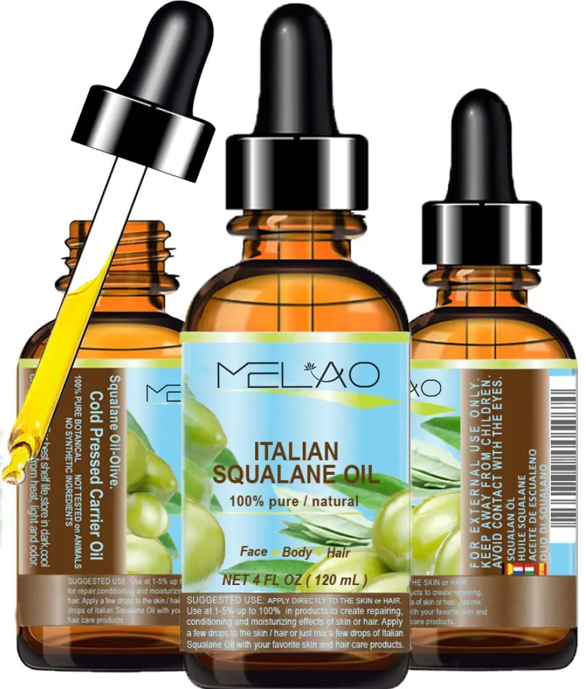 MELAO Pure Squalane Oil Private Label Beauty Organic Natural Facial Skin Care Repairing Smoothing Moisturizing Squalane Oil For