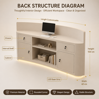 Bureau de réception commercial complet en MDF carré Qianhao moderne pour bureau, restaurant, salon