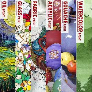 Peintures multifonctionnelles Xin Bowen 12 couleurs x 12 ml <span class=keywords><strong>Huile</strong></span>/Gouache/Verre/Tissu Acrylique/Aquarelle Ensemble de <span class=keywords><strong>peinture</strong></span> avec pinceaux et boîte en PP - Product Image 6