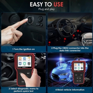 Lector de código OBD2, Detector de fallas del motor OBD2, escáner de diagnóstico de coche, herramienta de diagnóstico de batería, dispositivo de diagnóstico V302 - Product Image 6