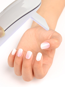 Pegatinas de envolturas de uñas de gel semicuradas con lámpara UV populares con diseño de color degradado rosa y blanco - Product Image 4