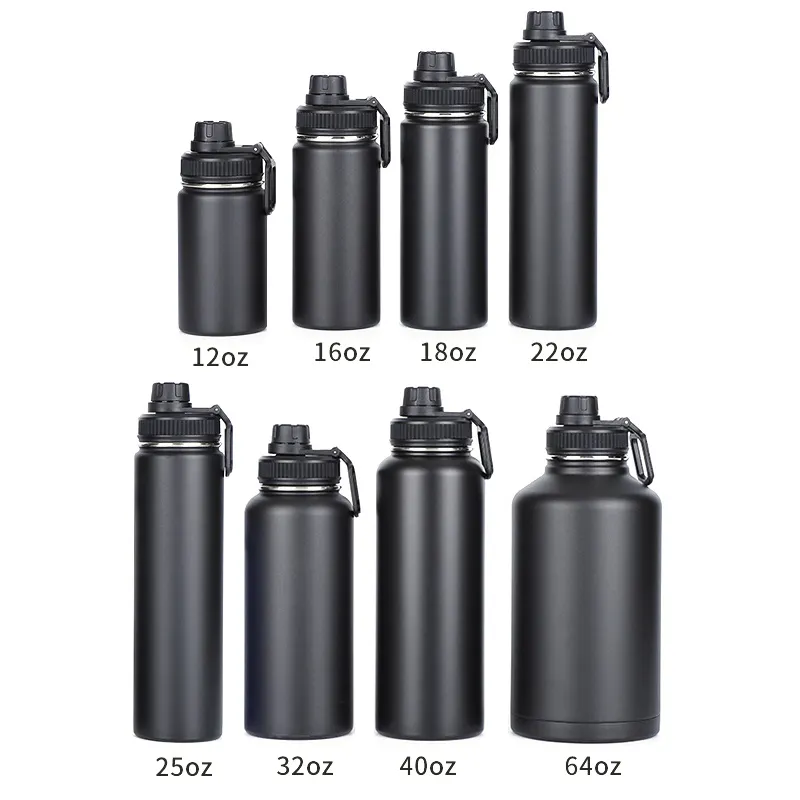 Customized 12-64oz Double Wall Stainless Steel Vacuum Flask Wide Mouth Insulated Drink Bottle Thermos Sport Water Bottle